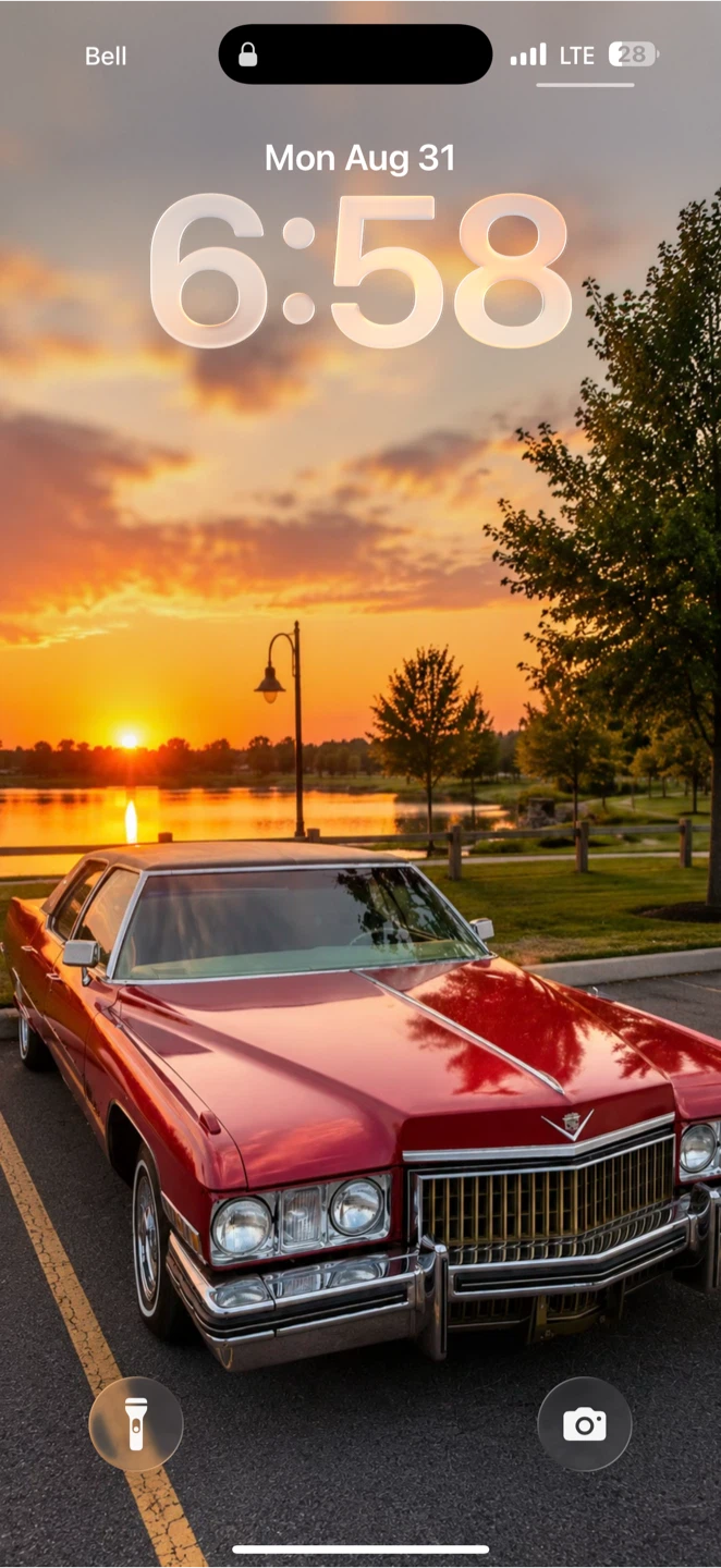 Vintage Red Cadillac Sedan 1973 fleetwood