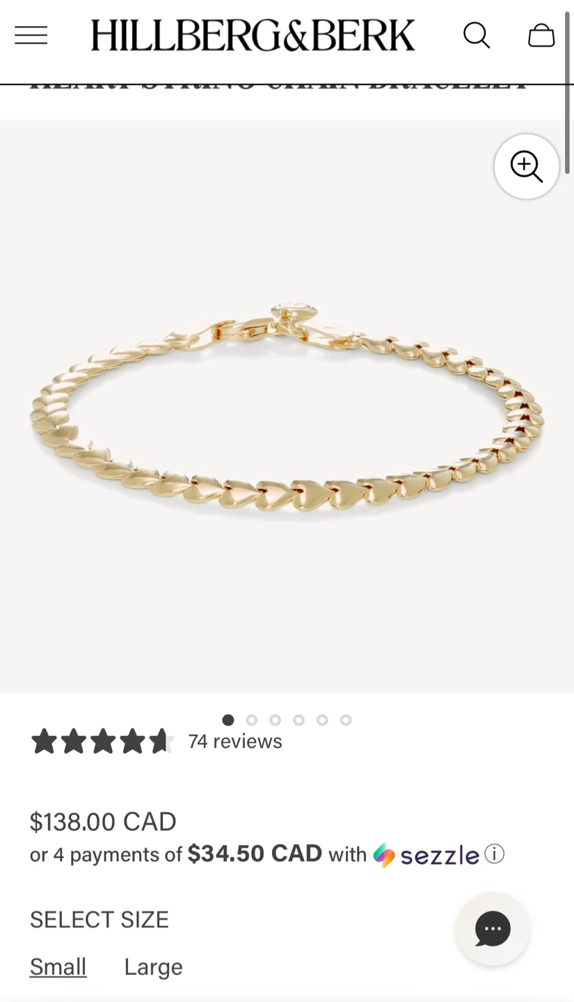 Hillberg & Berk Heart String Chain Bracelet - photo 3