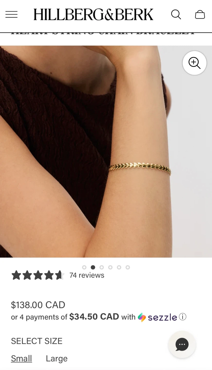 Hillberg & Berk Heart String Chain Bracelet - photo 4
