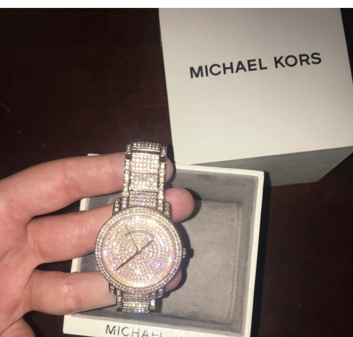 Michael Kors Rose Gold Crystal Pave Watch