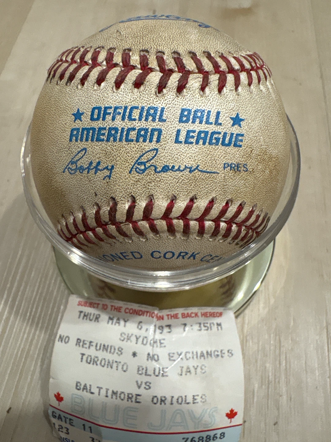 Toronto Blue Jays Game Ball plus ticket