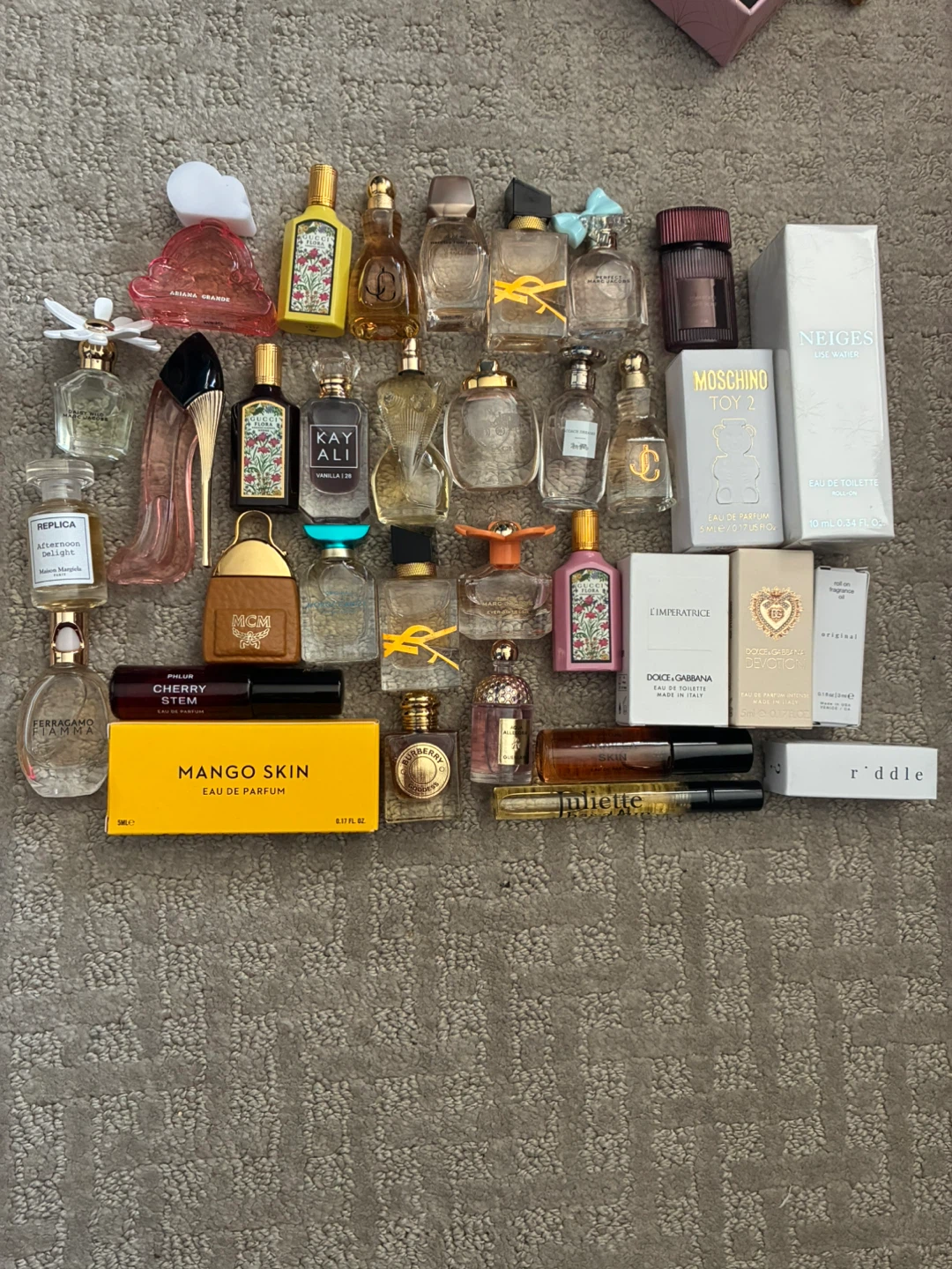 $15 each item. 3 to 7.5ml size