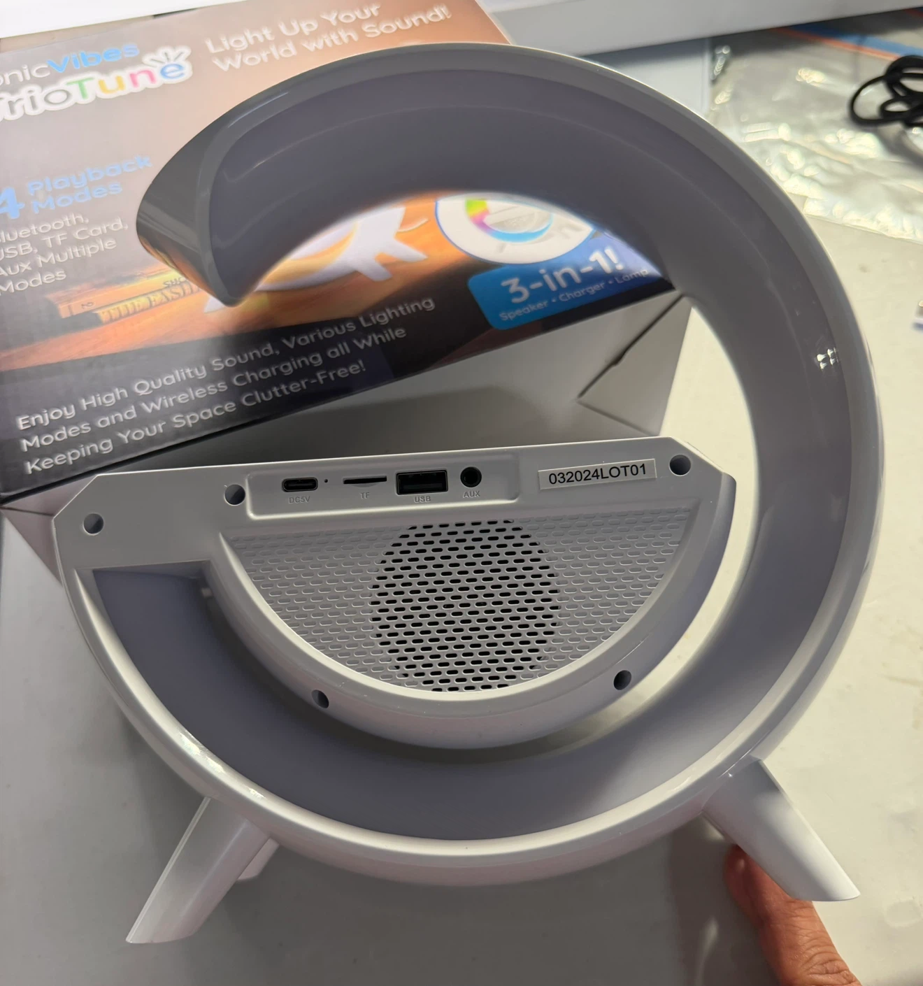 SonicVibes TrioTune 3-in-1 Speaker, Charger, and Lamp - photo 2