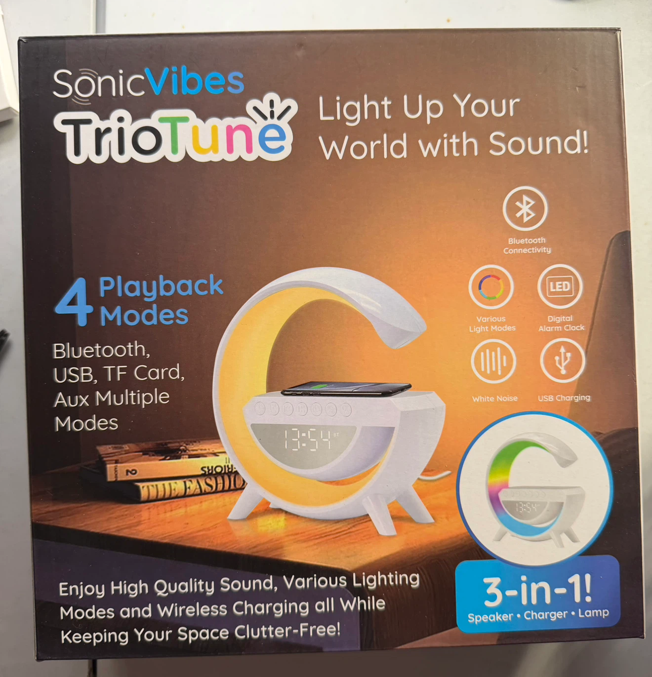 SonicVibes TrioTune 3-in-1 Speaker, Charger, and Lamp - photo 3