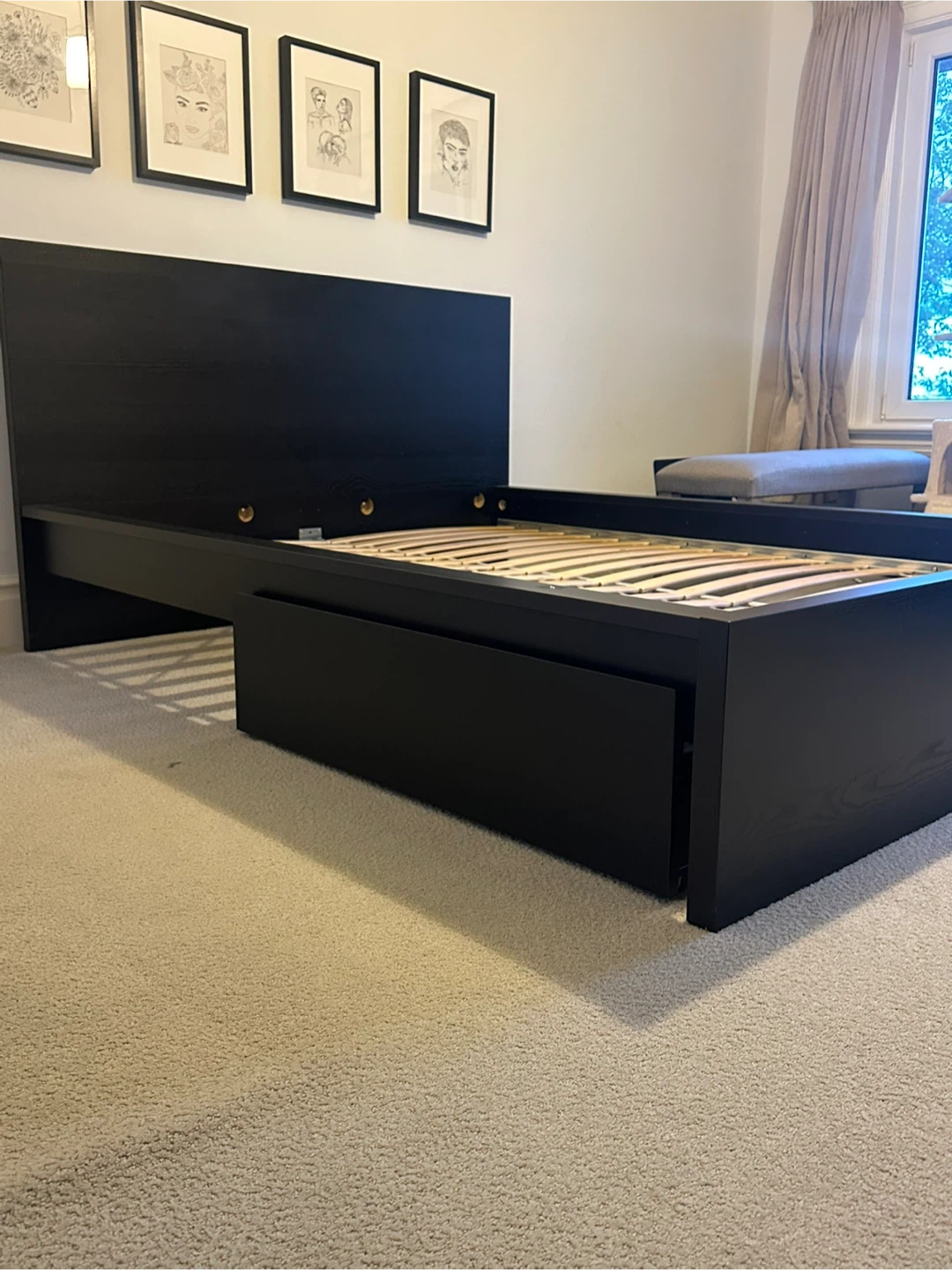 IKEA MALM Queen High Bed Frame with 1 Storage Drawer - photo 2