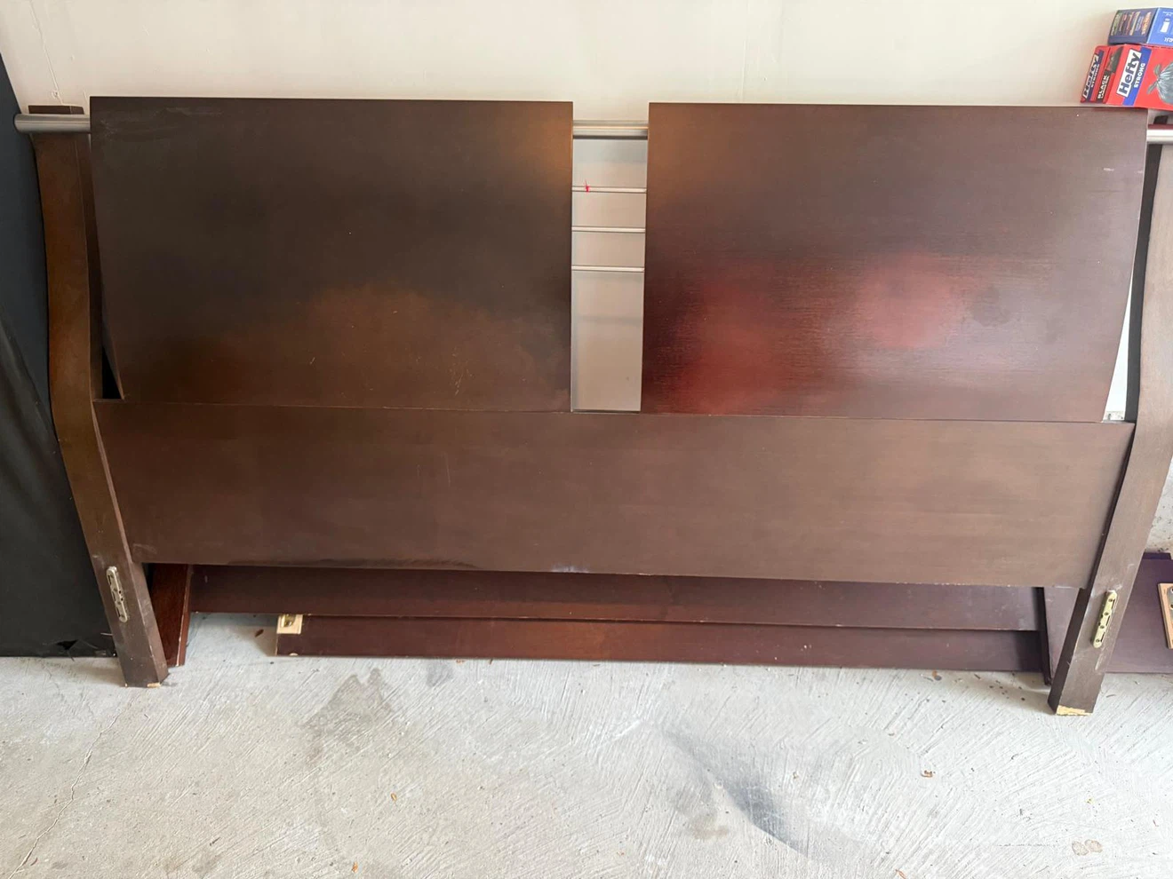 King bed head and wooden frame