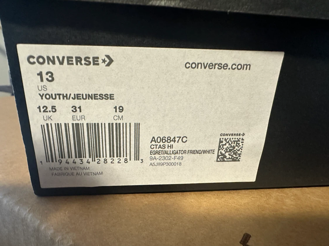 Converse CTAS Hi Alligator Friend Shoes Size 13 Youth - photo 2
