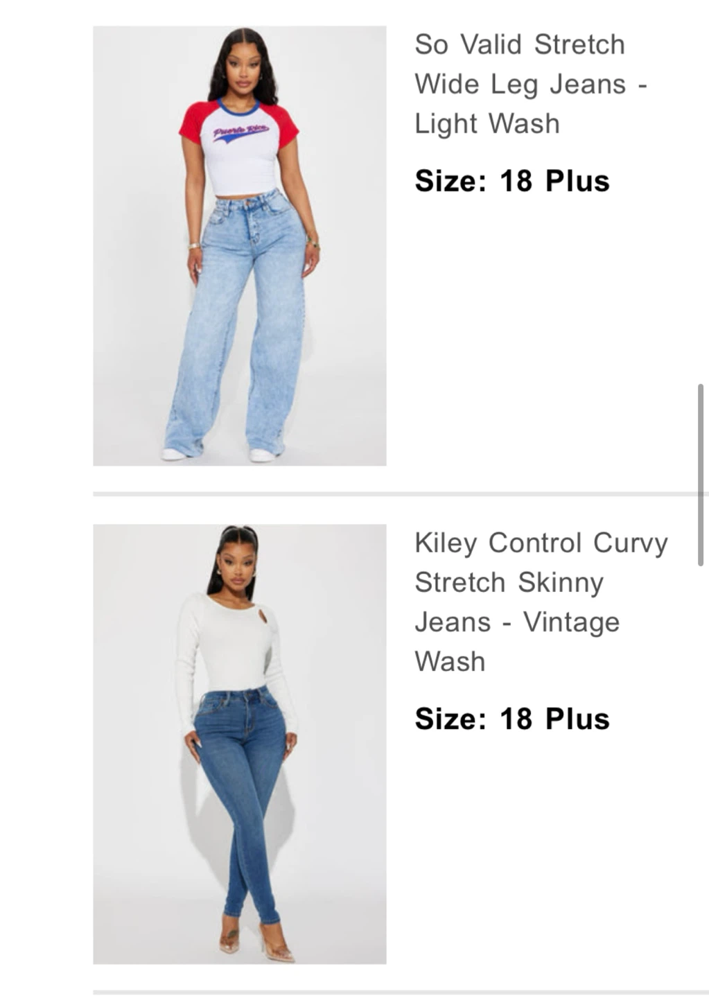 Fashion Nova Plus Size Jeans – 4 Pairs – NEW/UNWORN