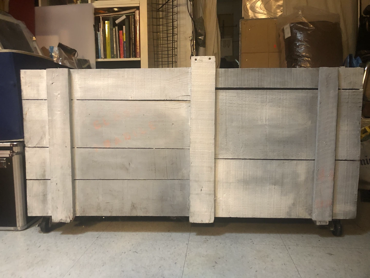 Large Wooden Storage Crate on Wheels - photo 3