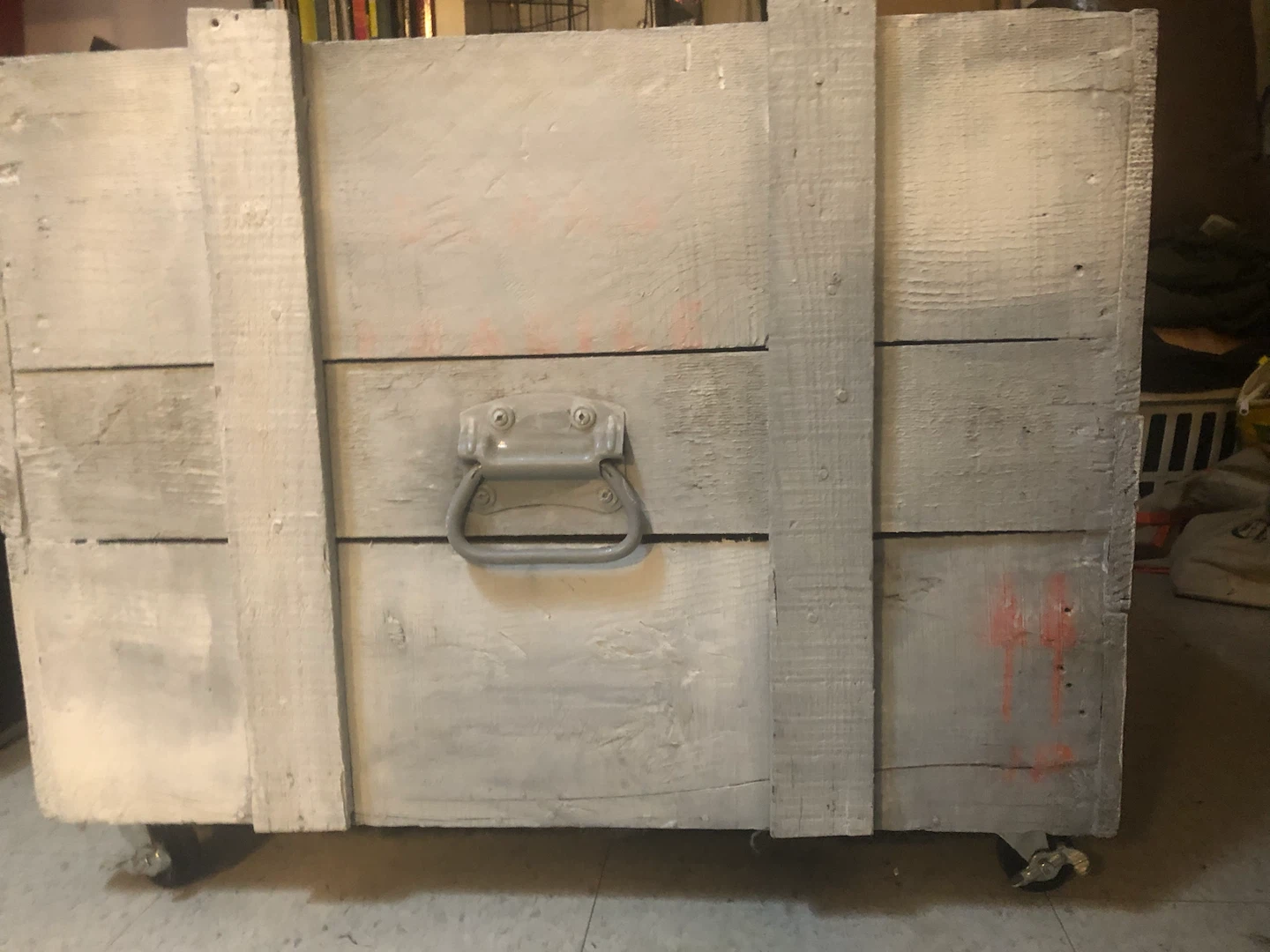 Large Wooden Storage Crate on Wheels - photo 4