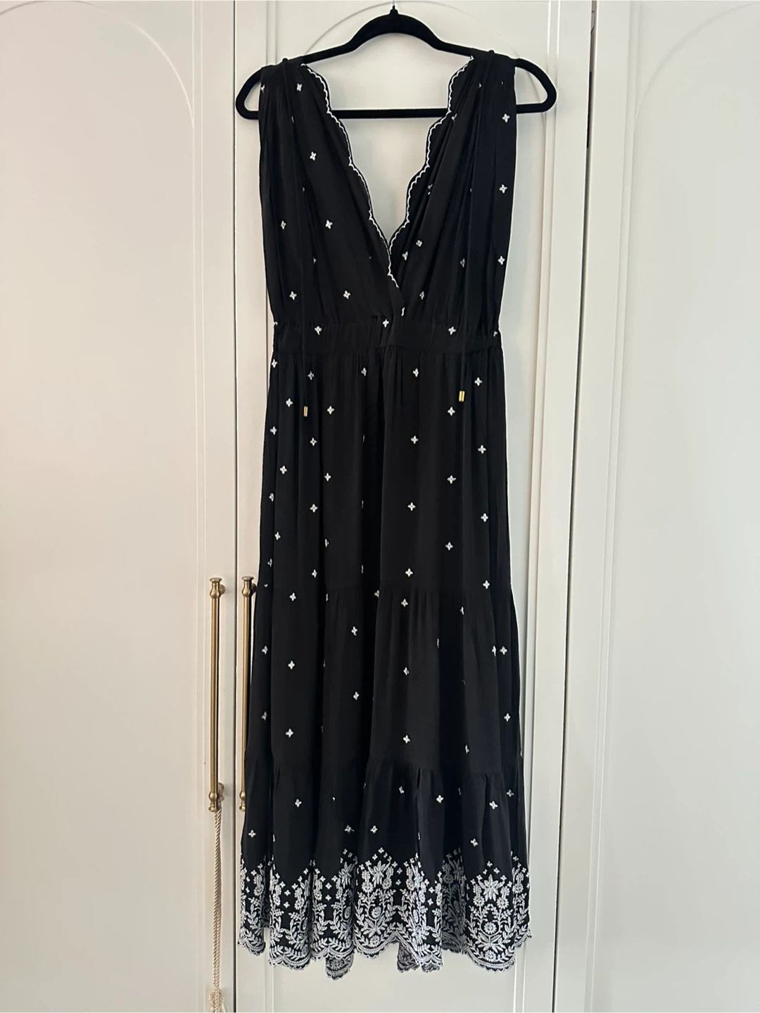 Guadalupe Black Embroidered Maxi Dress size L - photo 2