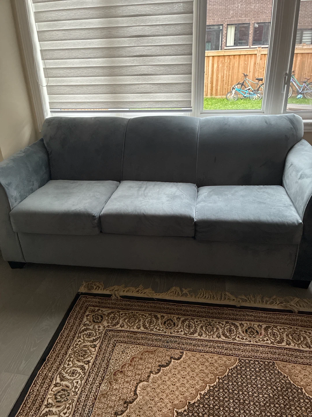 Three-Seater Velvet Sofa - photo 2