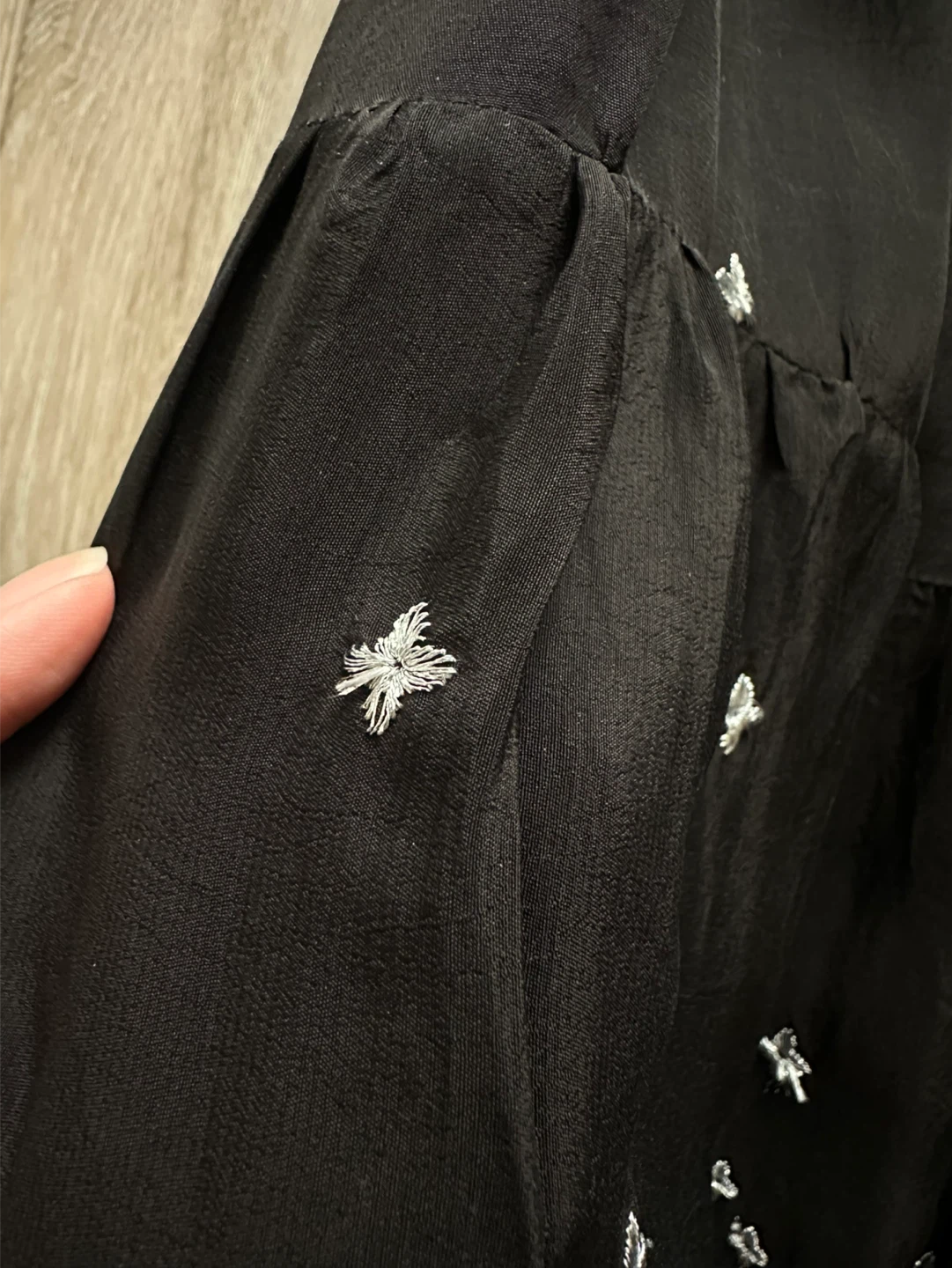 Guadalupe Black Embroidered Maxi Dress size L - photo 3