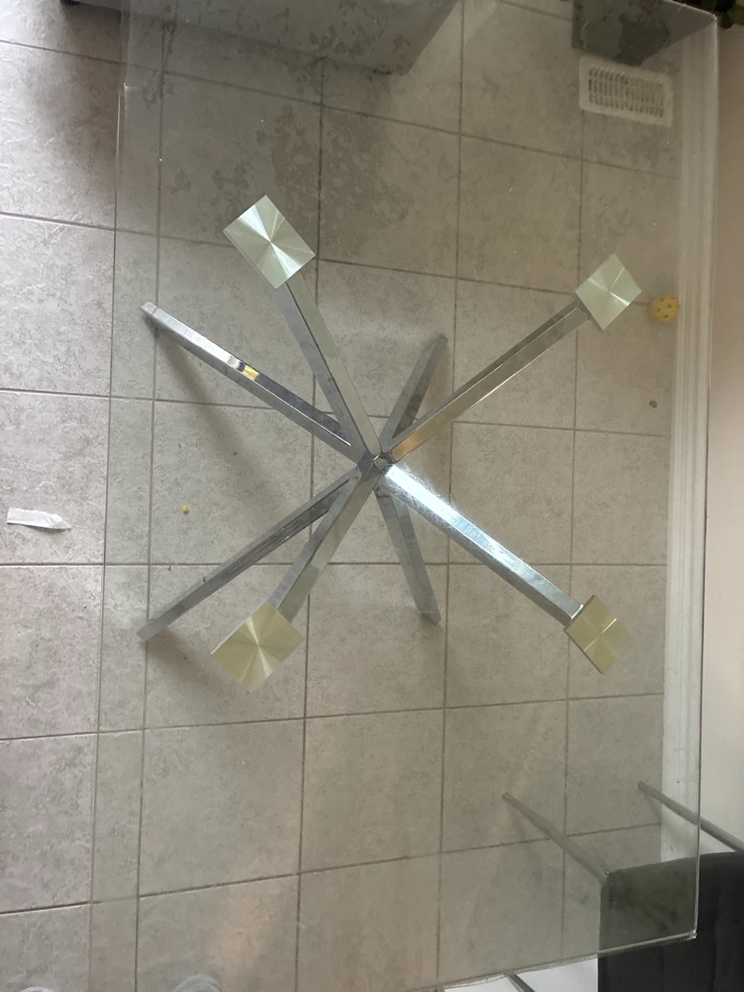 Glass Dining Table with Chrome Base - photo 3