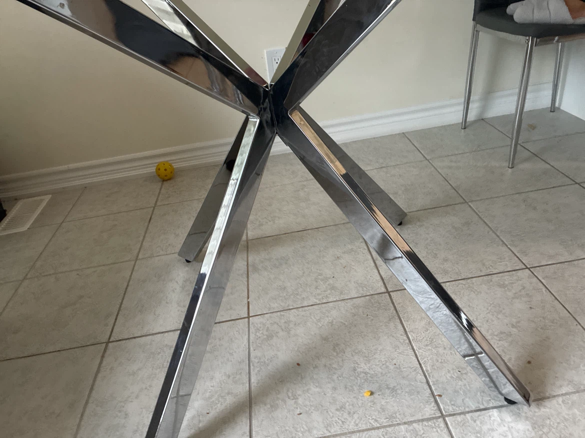 Glass Dining Table with Chrome Base - photo 4