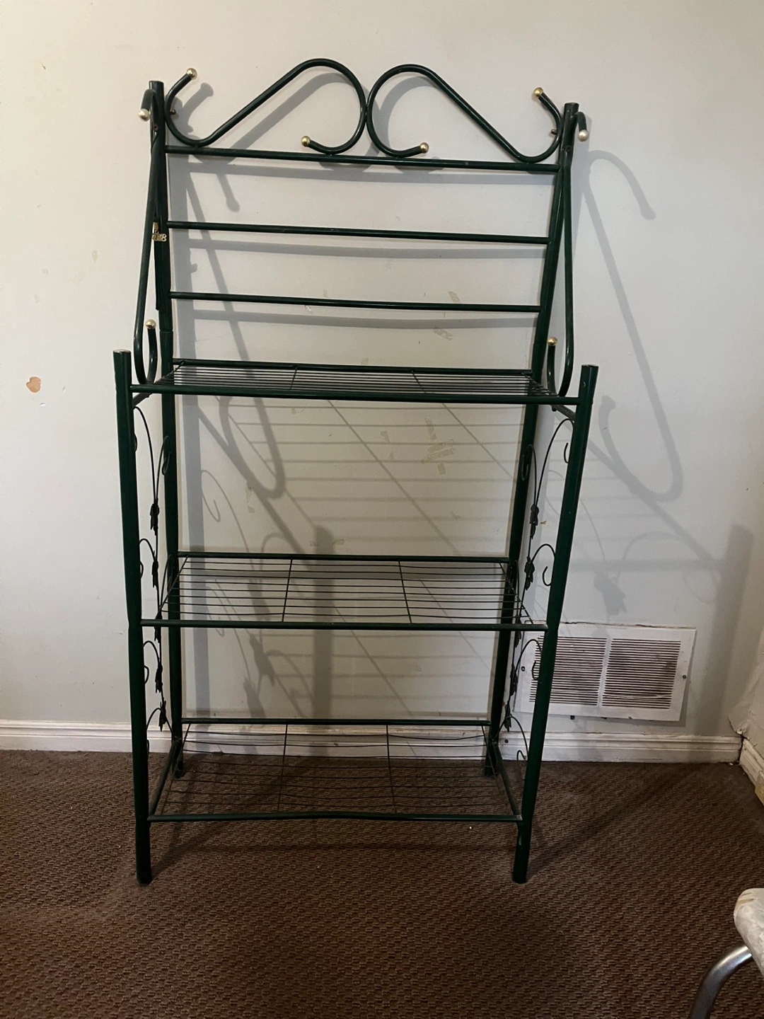 Green Metal Baker's Rack with Shelves