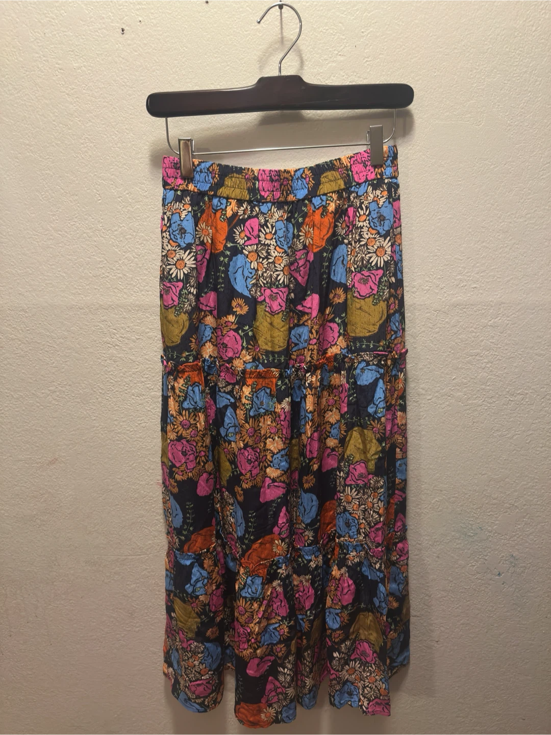FRNCH Paris Floral Tiered Maxi Skirt