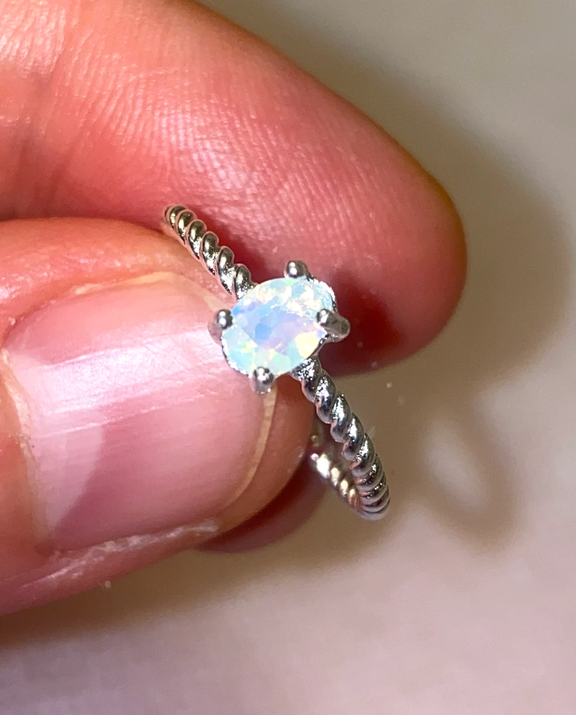 925 Sterling Silver Opal Ring - photo 2
