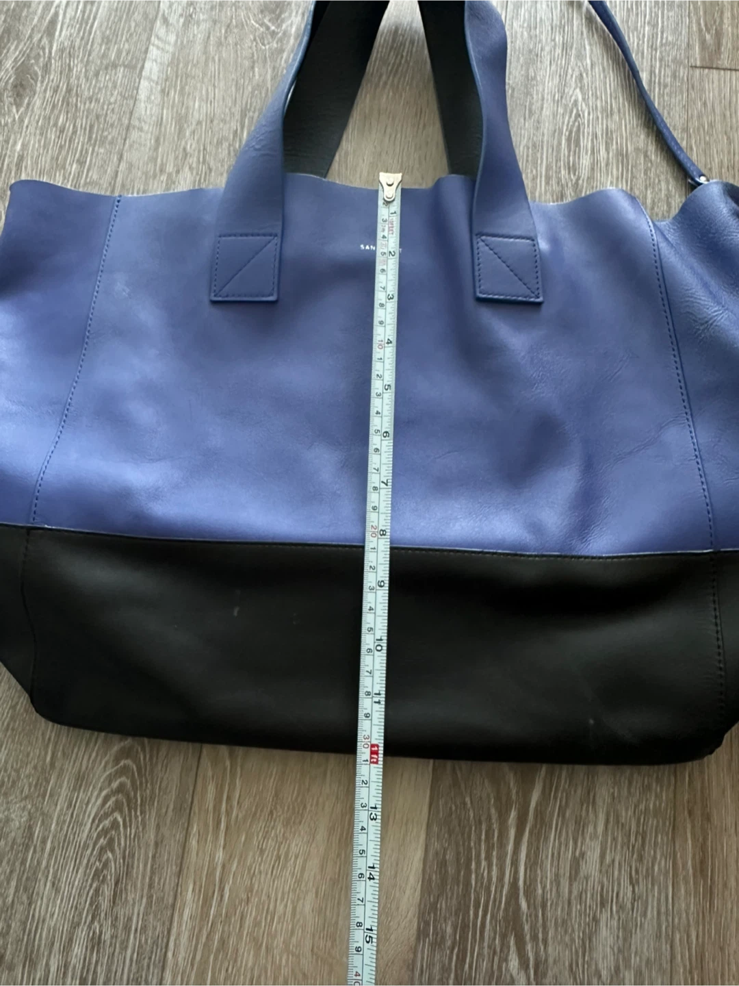 Sandqvist Leather Tote Bag blue&black - photo 3