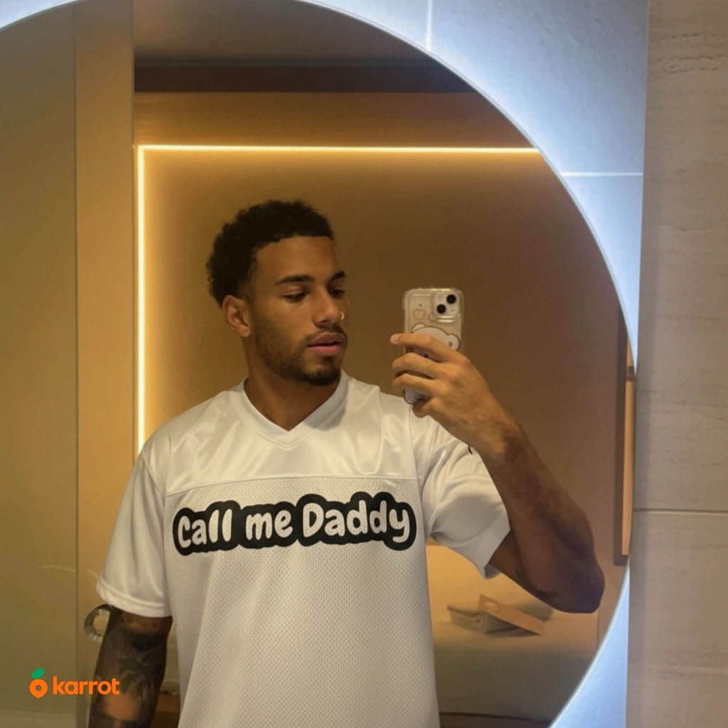 "Call Me Daddy" White Mesh Y2K Football Jersey - photo 3