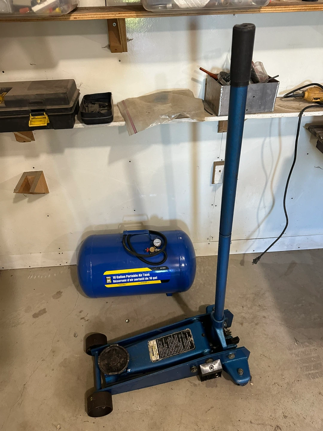 grinder with stand, portable air tank, floor jack - photo 3
