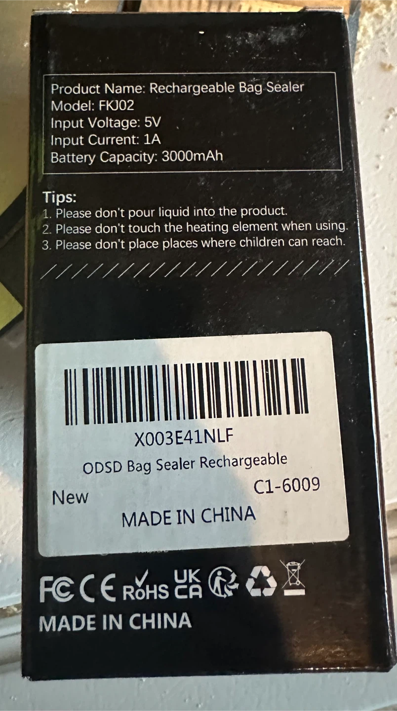 Rechargeable Bag Sealer Model FKJ02 - photo 2