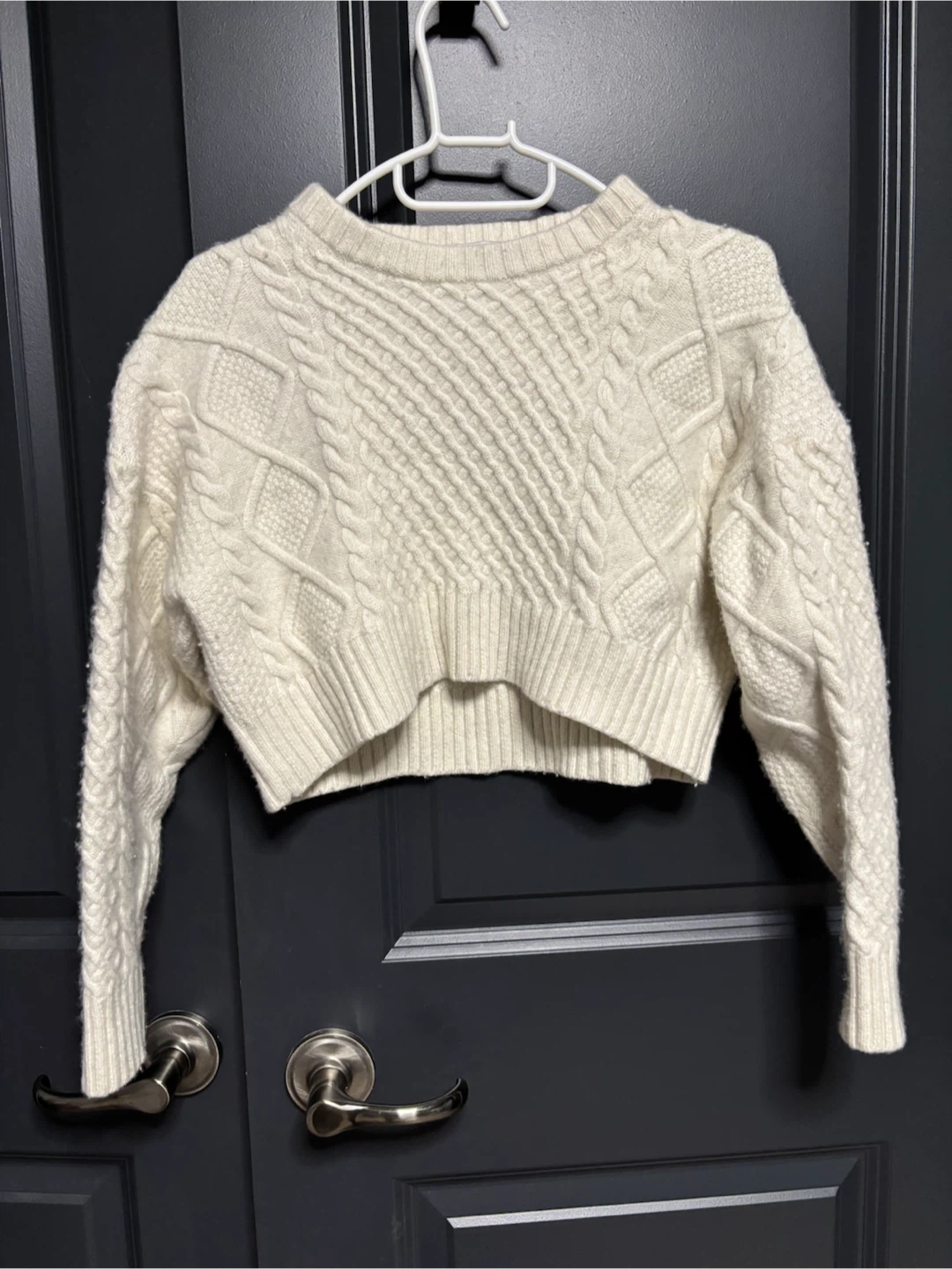 Sunday Best Cream Cable Knit Sweater 2XS