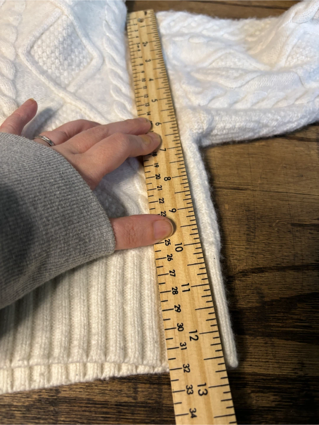 Sunday Best Cream Cable Knit Sweater 2XS - photo 4