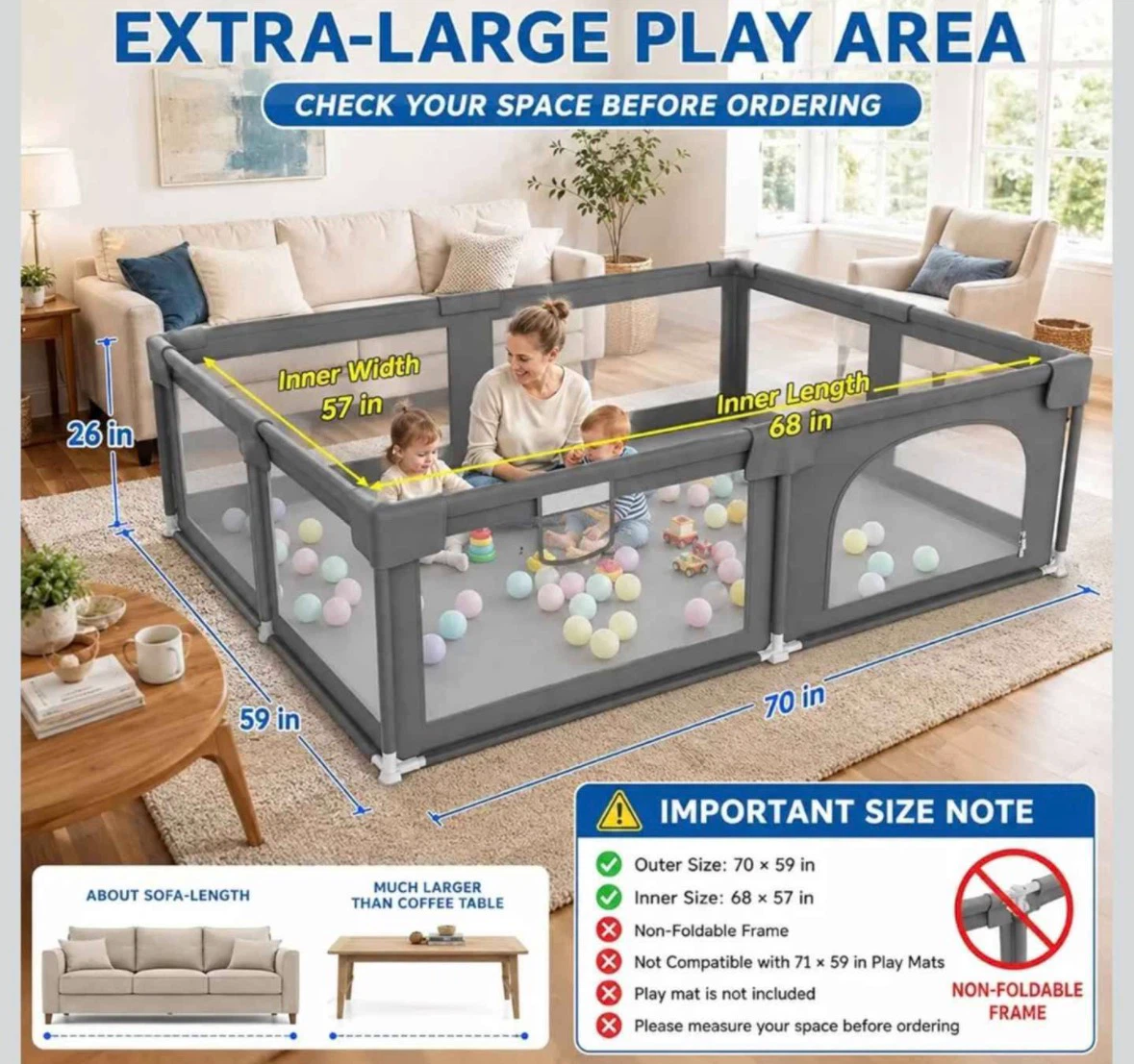 Dearlomnum Extra-Large Playpen - photo 3