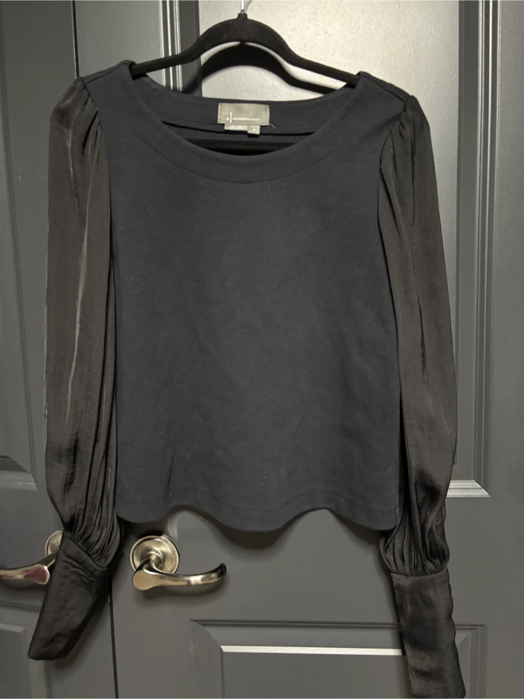 Anthropologie Black Long Sleeve Top