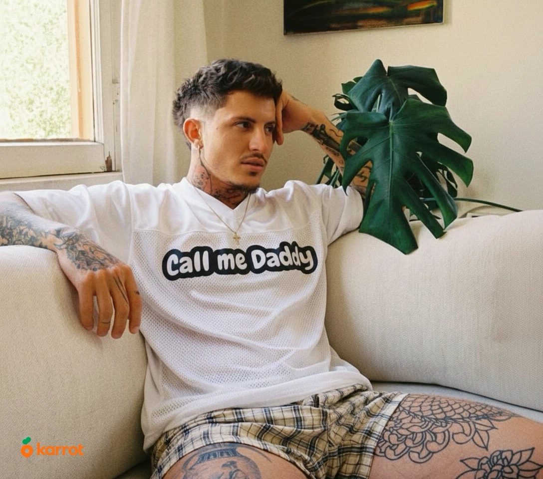 "Call Me Daddy" White Mesh Y2K Football Jersey - photo 4