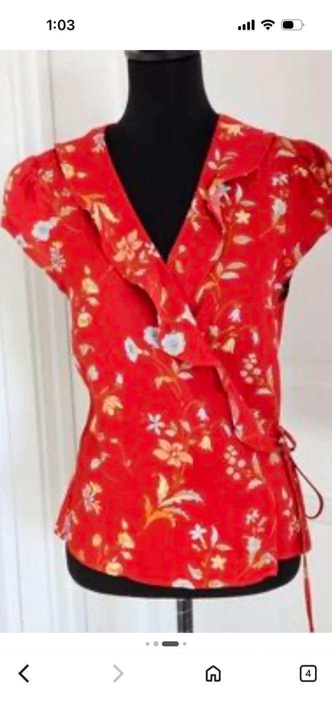 Reformation Floral Wrap Top - photo 4