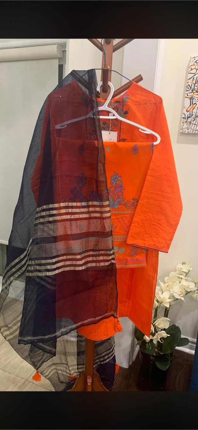 Almirah Orange Embroidered Kurta Set - photo 5