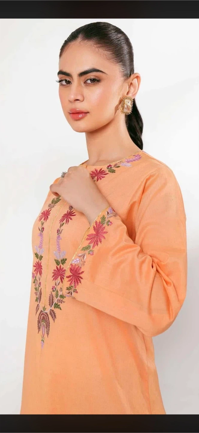 Nishat Linen Peach Embroidered Kurta - photo 3