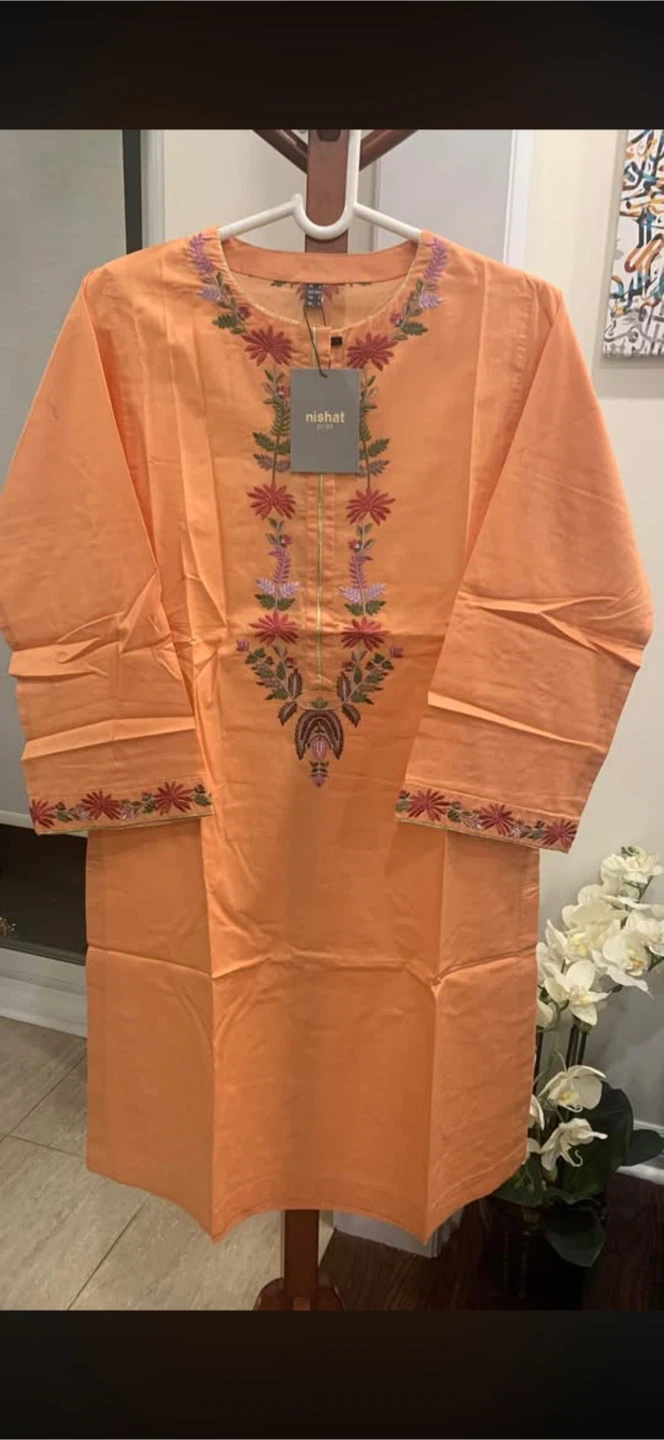Nishat Linen Peach Embroidered Kurta - photo 4