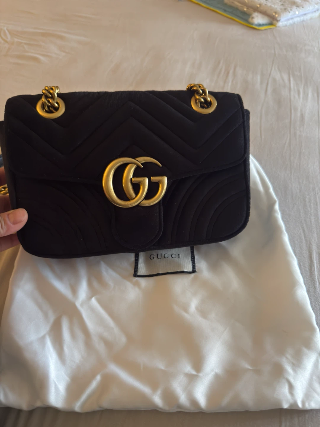 Gucci GG Marmont Black Velvet Shoulder Bag - photo 2