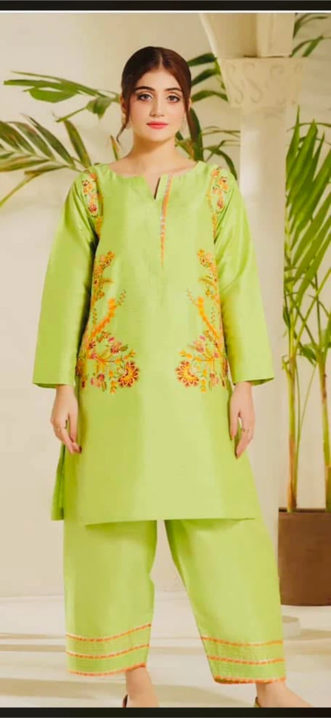 Khas Lime Green Embroidered Kurta Set - photo 2