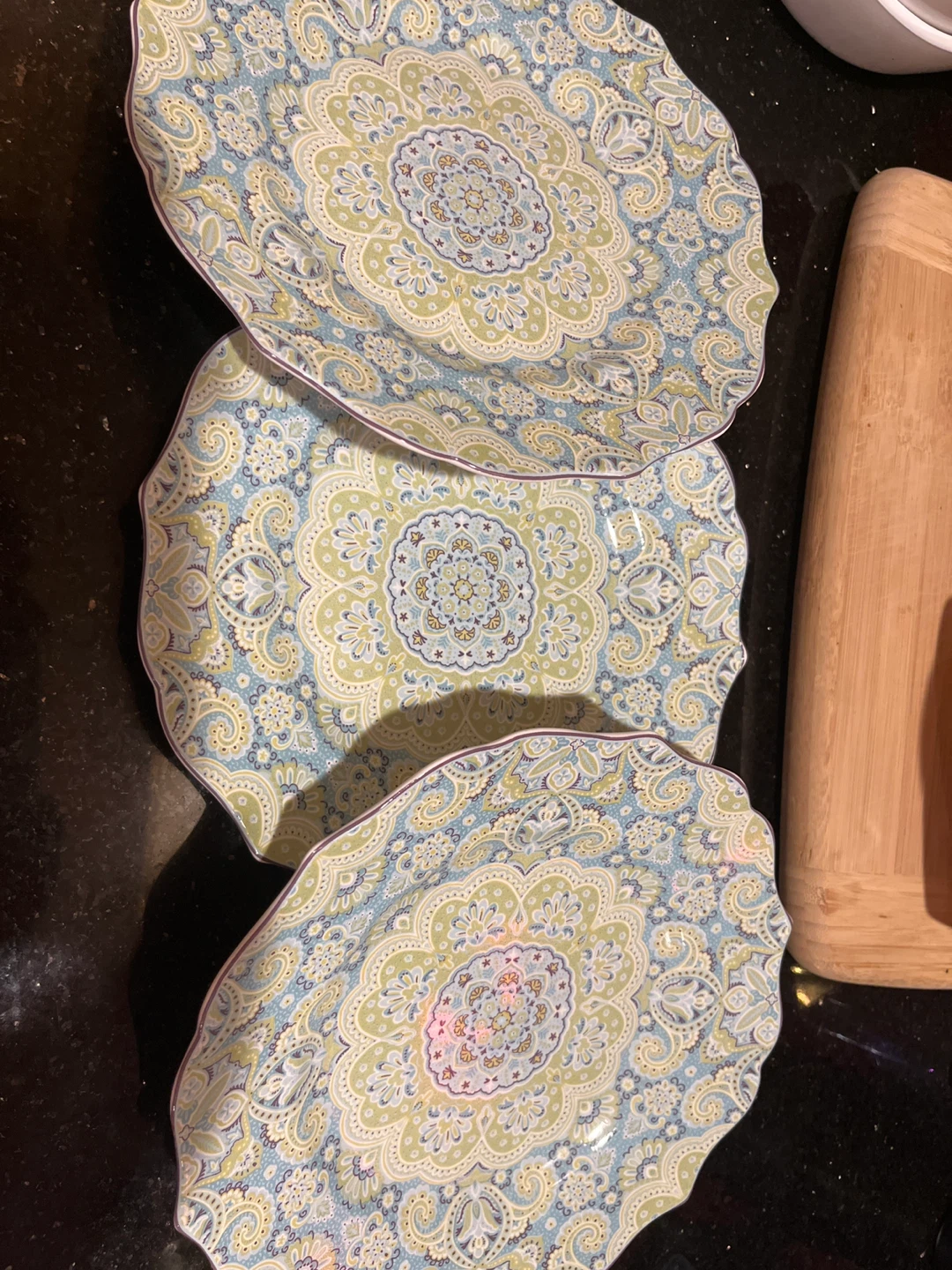 Set of 3 Paisley Pattern Plates