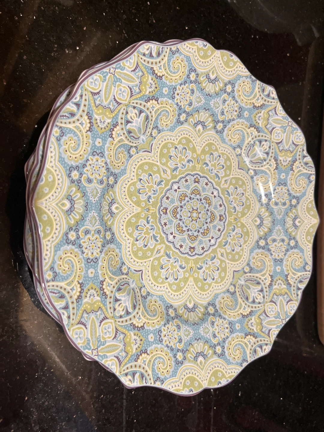 Set of 3 Paisley Pattern Plates - photo 2