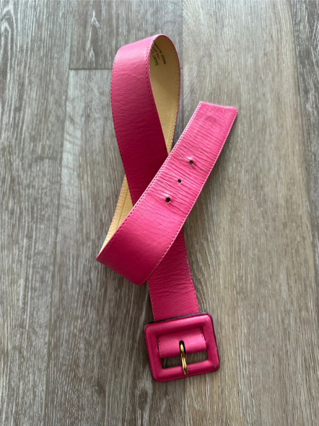VINTAGE Saint Laurent Rive Gauche Pink Leather Belt