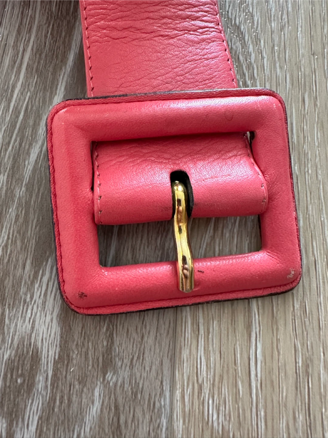 VINTAGE Saint Laurent Rive Gauche Pink Leather Belt - photo 2