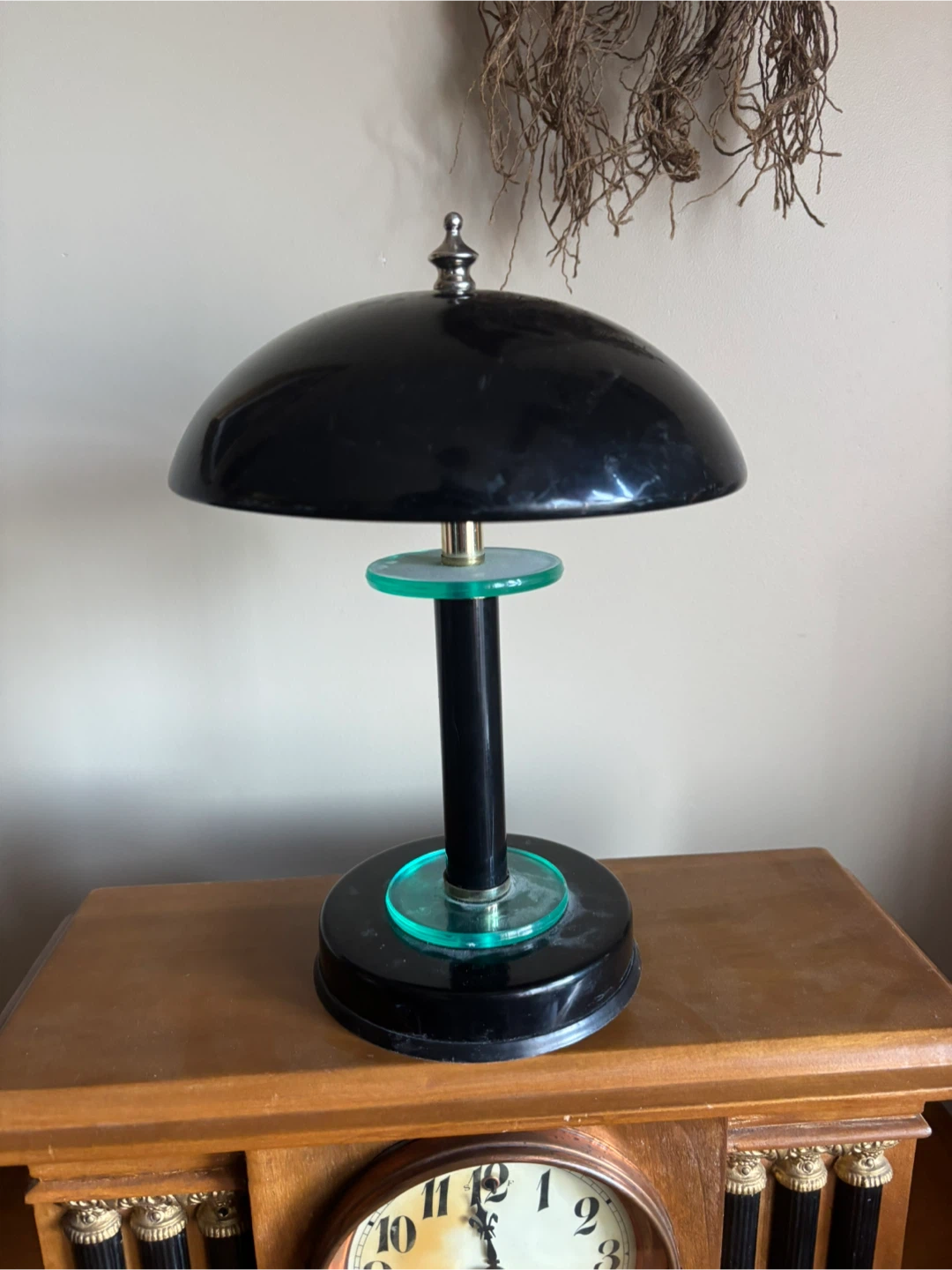 Black mushroom ufo accent lamp mcm space age