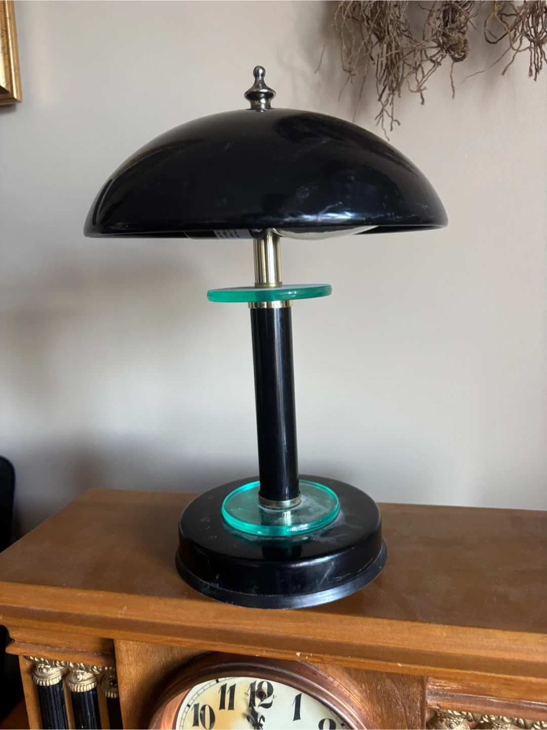 Black mushroom ufo accent lamp mcm space age - photo 3