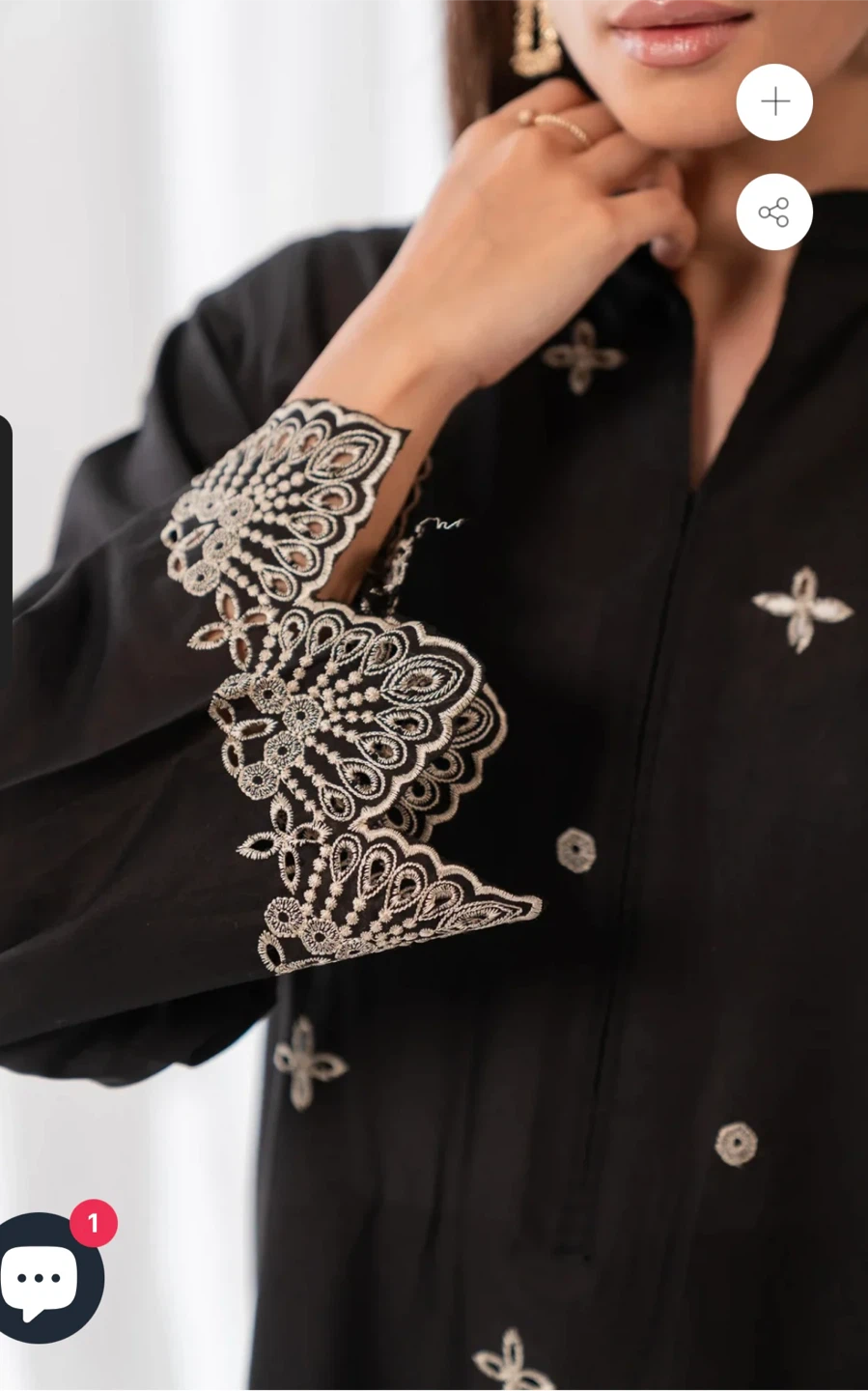 Black embroidered two piece suit - photo 4