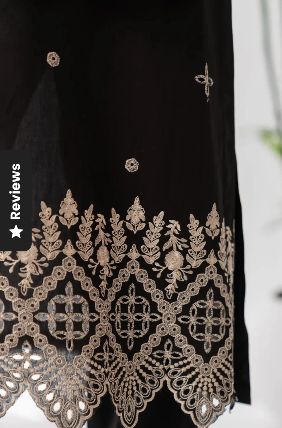 Black embroidered two piece suit - photo 5