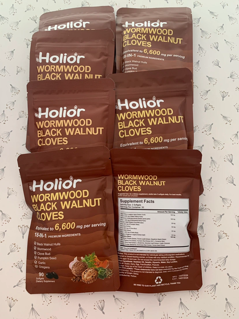 Holior Wormwood Black Walnut Cloves Supplement 6 Pack