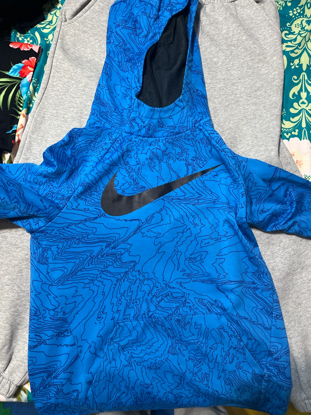 Nike Blue Patterned Hoodie