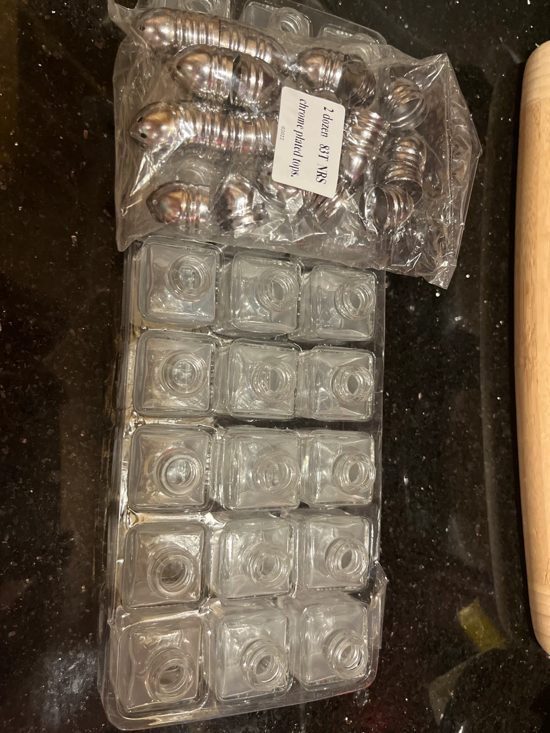 24 Glass Bottles with 83T NRS Chrome Plated Tops