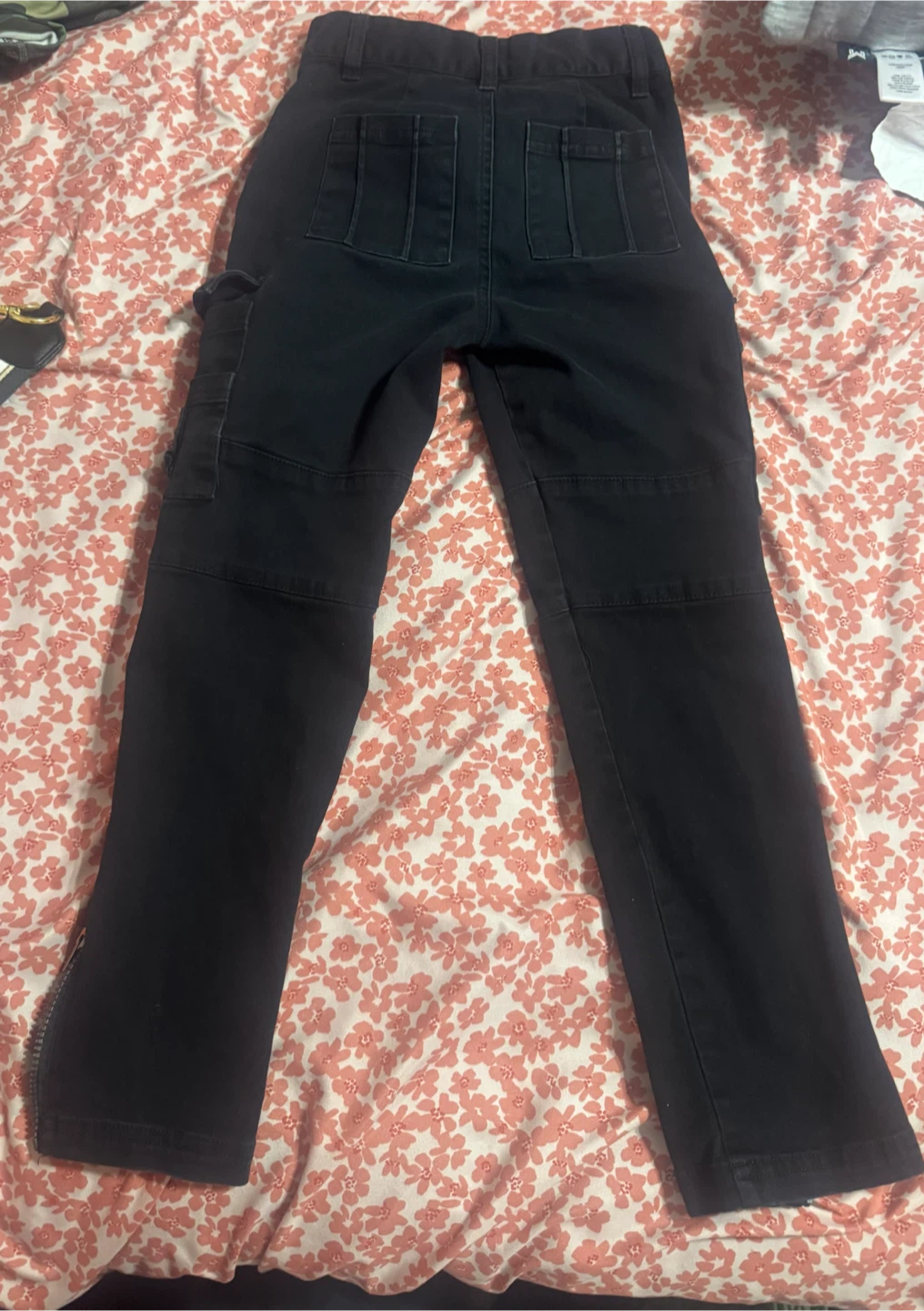 Black Cargo Pants with Zipper Details - photo 2
