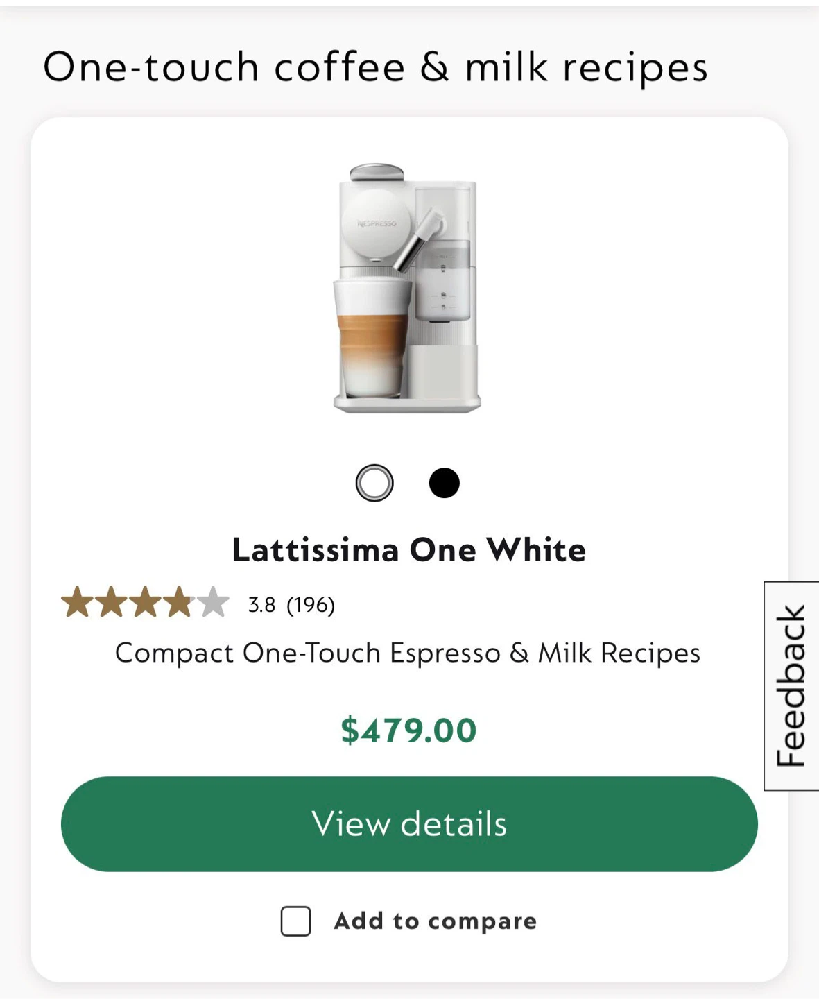 Nespresso Lattissima One Coffee Machine - photo 4